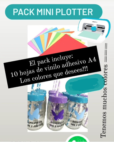 Pack Cameo Mini Plotter 10hojas A4 Vinilo Adhesivo 
