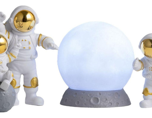 2x 4pcs Astronauta Estatuilla Estatua Astronauta Escultura