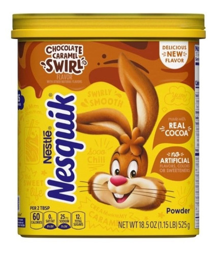 Nesquik En Polvo Sabor Chocolate Caramelo Swirl 525g 