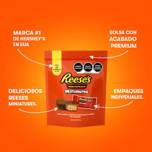 Chocolates Reese's Miniaturas Bolsa 432.4 G