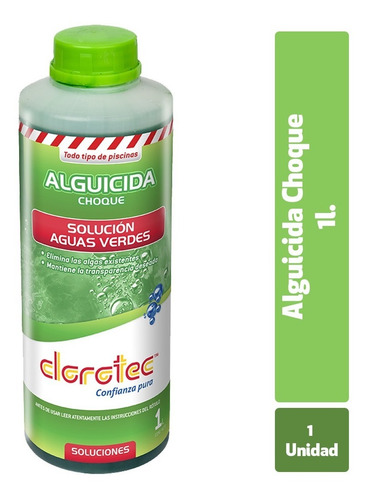 Imagen 1 de 10 de Alguicida Choque Elimina Algas X 1 Litro Clorotec