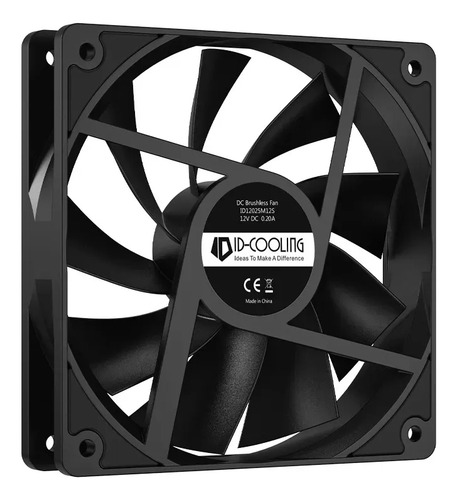 Fan 120mm Id-cooling Xf-120-k Pwm 1800rpm Caudal Y Presión ! Negro