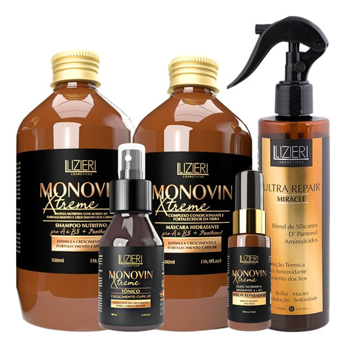 Kit Monovin Crescimento Capilar Antiqueda + Leave-in Termico