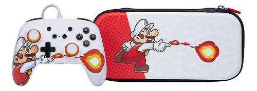 Control Alámbrico Y Slim Case - Fireball Mario