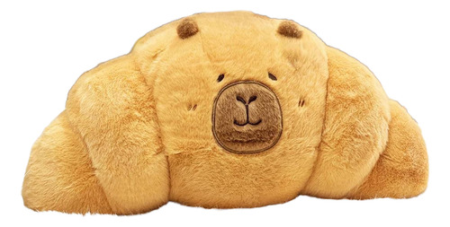 Peluche Almohadón Capibara Croissant Kawaii 60 Cm Importado Marrón