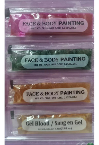 Set Infantil Pintura Para Dedos + Maquillaje Con Brillos