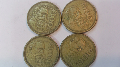 Set De 4 Monedas Cien Pesos,carranza, Año 84, 85, 86 Y 87