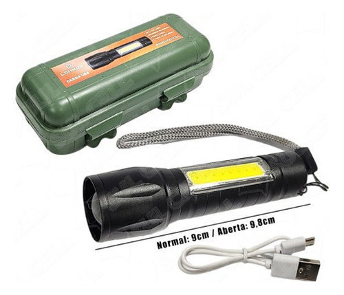 Mini Lanterna Led Tática 3 Modos Recarregável Camping