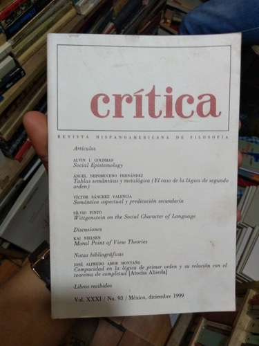 Critica Revista Vol No 93 Año 1999