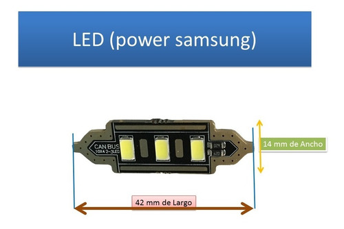 Imagen 9 de 10 de Led (2 Piezas) Can-bus Luz Blanca Interior Auto 42mm-3slc2