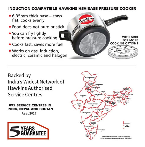 Hawkins H56 Olla A Presión De Aluminio Compatible Con Ind...