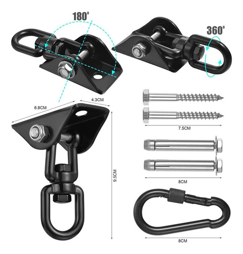 Silla Colgante Con Gancho Para Techo, Giratoria 360°, 450 Kg