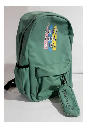 Mochila Super Cool Girl 17' Cartuchera / Notebook - Nueva