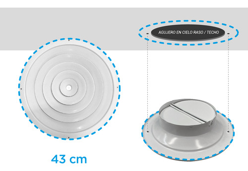 Difusor Redondo Diam 38 Cm / (conexion Ducto Diam 32cm)