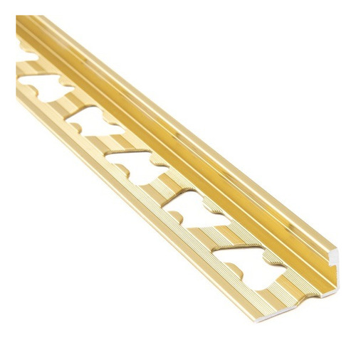 Protector Recto Ceramico Perfil L Alum 10x2500 Mm Moldumet Dorado Brillante