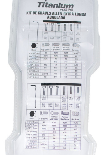 Kit Chave Allen Extra Longa Abaulada 9pcs 1.5 A 10mm 23cm Cor Cinza