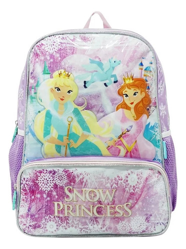 Mochila Princesas 16 Pulgadas Espalda Ls&d Violeta Claro Liso