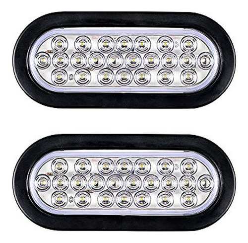 Astra Depot 2pcs White Oval 24-led Reverse