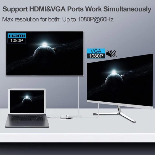 Adaptador Usb Tipo C A Hdmi Vga Convertidor De Vídeo 4k