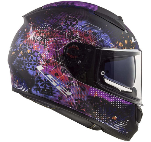 Capacete Ls2 Ff397 Vector Cosmos Fosco Preto E Rosa