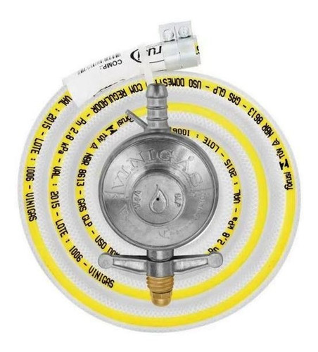 Registro Regulador Gás Botijão+mangueira 1,25mts+abraçadeira