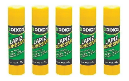 Lápiz Adhesivo Dixon Chico 8g Pegamento En Barra (5 Piezas)