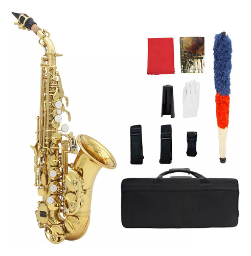 Saxofón Soprano Althorn Con Patrón Tallado En Latón Dorado