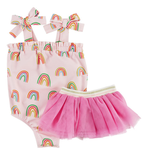 Mud Pie Conjunto De Traje De Bao Y Tut Para Nias, Arcoiris (