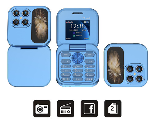 P Nuevo Teléfono Móvil Plegable Servo I17 Mini Dual Sim 2 G