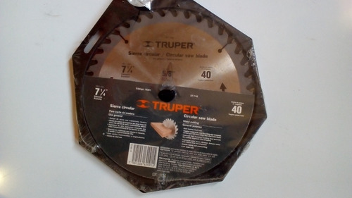 Disco Sierra Circular Truper 71/4 Con 40 Dientes Carburo Tu
