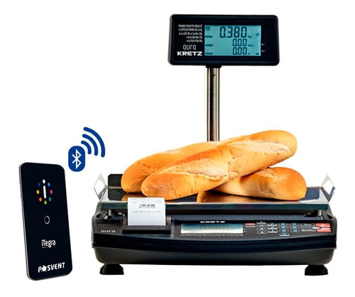 Balanza comercial digital Kretz Aura Eco 2 30kg con mástil 110V/240V negro 395 mm x 250 mm