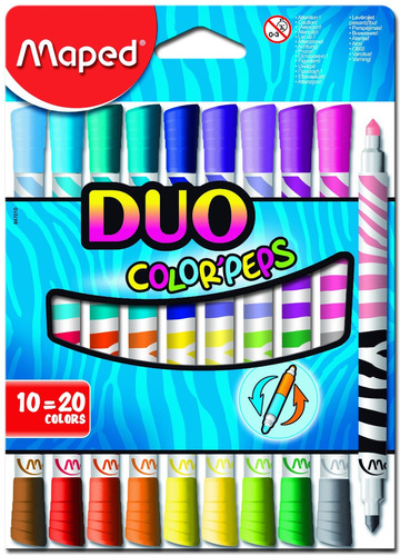 Maped Color'peps Duo Tip Ultrawashable Markers, Assorted...