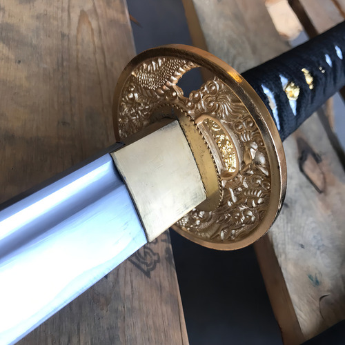 Katana Dragon Dorado Negra 100% Funcional Filo T64064bk