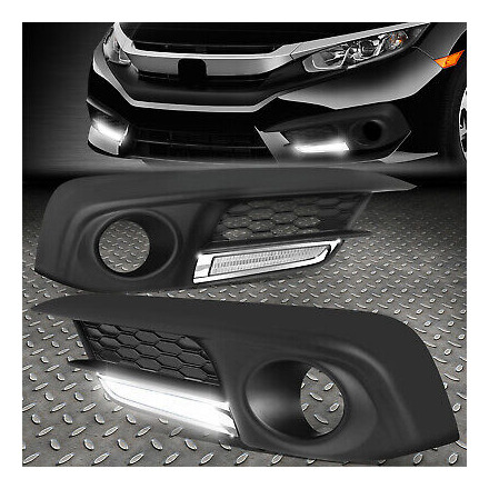 [led Drl]for 16-18 Honda Civic Sedan Coupe Bumper Fog L Spd1