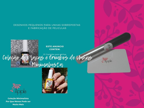 Imagem 2 de 6 de Carimbo De Unhas Apipila Minimalista Grátis 02 Esmaltes