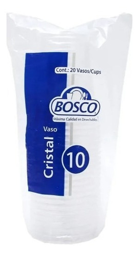 Vaso Bosco # 10 Pet Cristal 1000 Pzas 