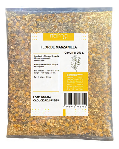 Manzanilla Flores Botones Alimenticio Natural 250g