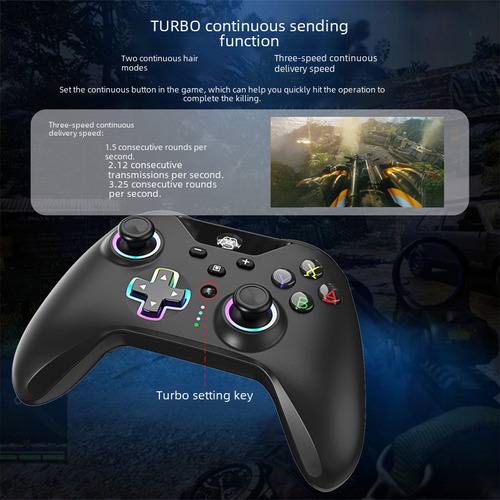 Novo Gamepad Com Fio Para Pc Rgb Multifuncional Programável