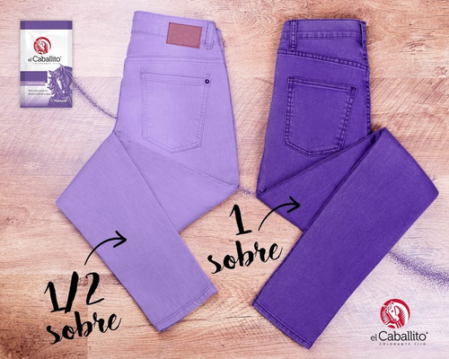 Colorante Caballito Telas Ropa Violeta Morado Intenso (12pz)