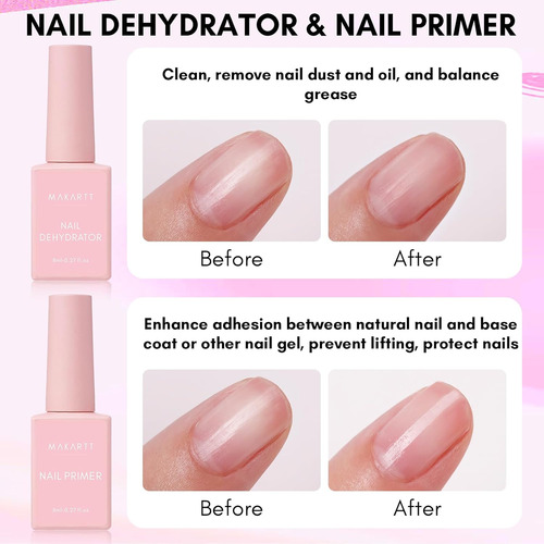 Makartt Juego De Esmalte De Uñas De Gel Con Capa Superior Y