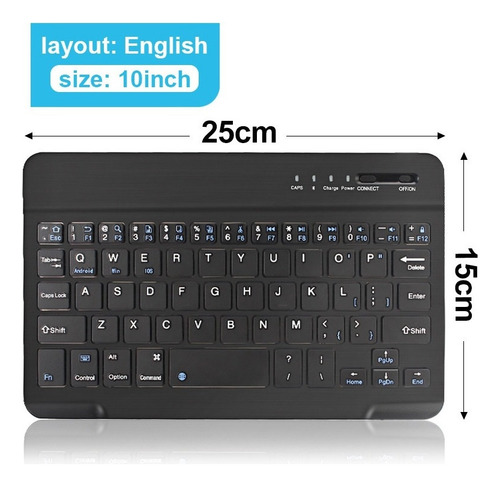 . Mini Teclado Bluetooth Inalámbrico De 10 Pulgadas