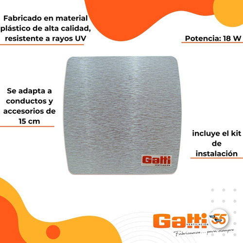 Extractor De Aire Baño/cocina 6 (15 Cm) Con Persiana Gris