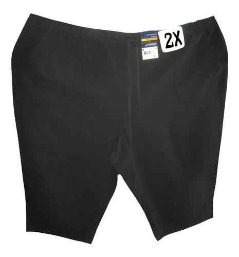 Capri Bermuda Negro Amplio Talla 2x (38/40) Basic Edition