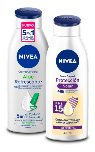 Set De Nivea Crema Con Protector Solar Fps 15 + Aloe Vera