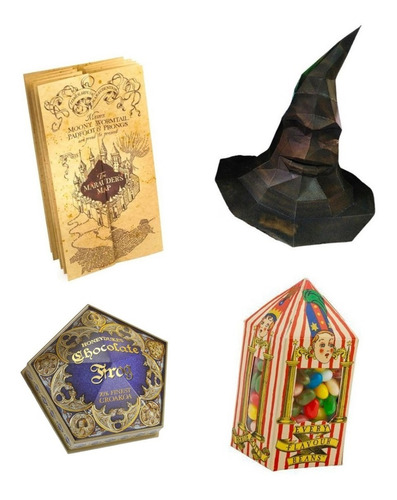 Set Harry Potter Candy Box Mapa Sombrero Imprimible Pdf