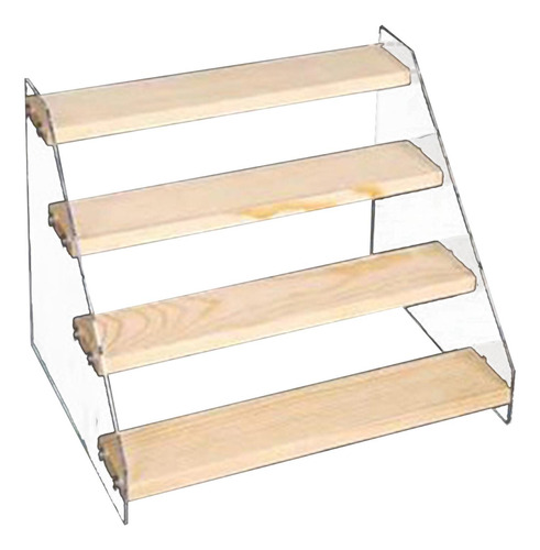 Expositor De Madera Con Soporte De Acrílico 4 Capas