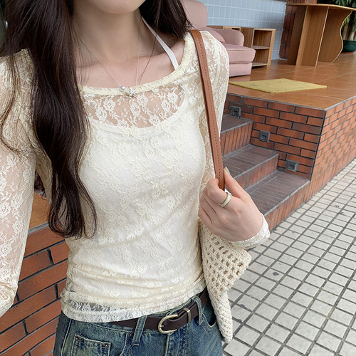 Conjunto De Camiseta Con Capucha De Encaje - Elegante Verano