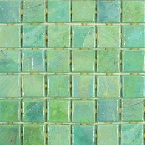 Mosaico Vidrio Veneciano 2,5x2,5 Verde Iridiscente C=2mts² 