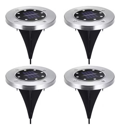 Set 4 Leds Solares Para Piso Int-ext