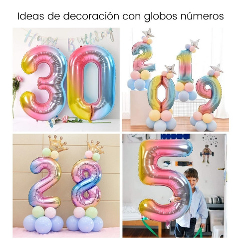 Imagen 4 de 10 de Globo Metalizado Numeros 16 PuLG Dorado Plateado Cotillon